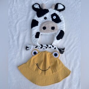 Cow & Smiley Face Hats | One Size | Preowned